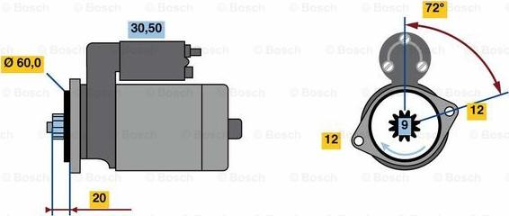 BOSCH 0 986 023 420 - Starteris autodraugiem.lv