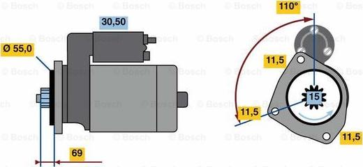 BOSCH 0 986 023 670 - Starteris autodraugiem.lv