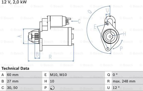 BOSCH 0 986 023 110 - Starteris autodraugiem.lv