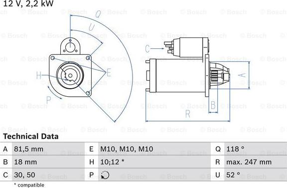 BOSCH 0 986 023 180 - Starteris autodraugiem.lv