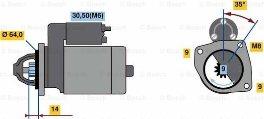 BOSCH 0 986 023 810 - Starteris autodraugiem.lv