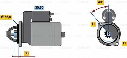 BOSCH 0 986 023 780 - Starteris autodraugiem.lv