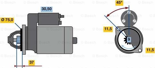 BOSCH 0 986 023 770 - Starteris autodraugiem.lv