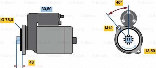 BOSCH 0 986 022 950 - Starteris autodraugiem.lv