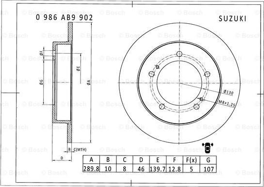 BOSCH 0 986 AB9 902 - Bremžu diski autodraugiem.lv