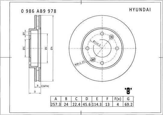 BOSCH 0 986 AB9 978 - Bremžu diski autodraugiem.lv