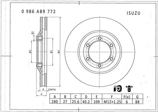 BOSCH 0 986 AB9 772 - Bremžu diski autodraugiem.lv