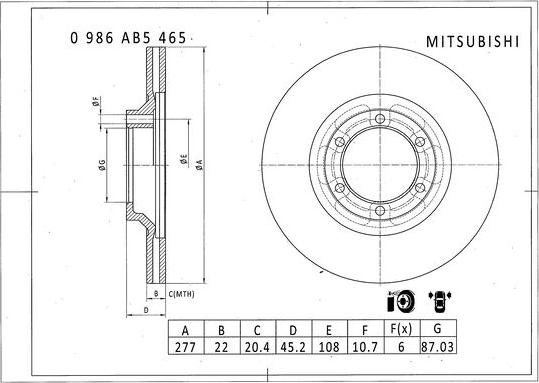 BOSCH 0 986 AB5 465 - Bremžu diski autodraugiem.lv