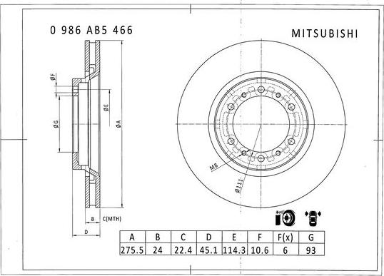 BOSCH 0 986 AB5 466 - Bremžu diski autodraugiem.lv