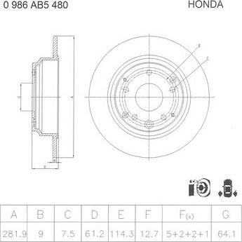 BOSCH 0 986 AB5 480 - Bremžu diski autodraugiem.lv