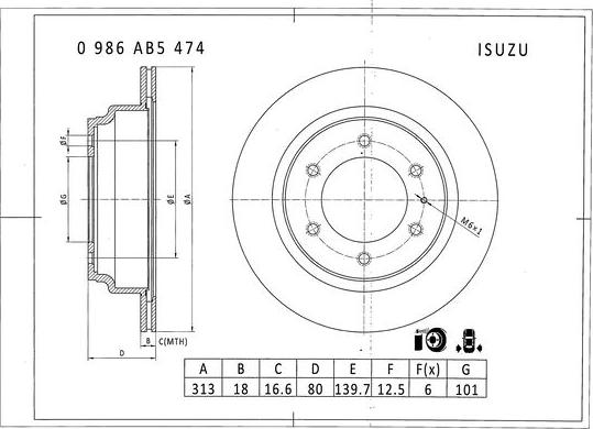 BOSCH 0 986 AB5 474 - Bremžu diski autodraugiem.lv