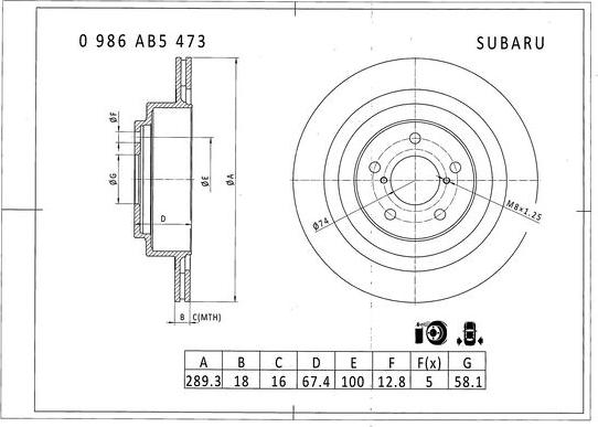 BOSCH 0 986 AB5 473 - Bremžu diski autodraugiem.lv