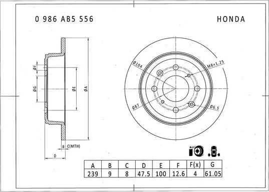 BOSCH 0 986 AB5 556 - Bremžu diski autodraugiem.lv