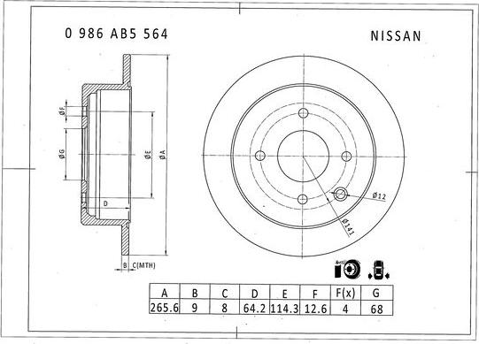 BOSCH 0 986 AB5 564 - Bremžu diski autodraugiem.lv