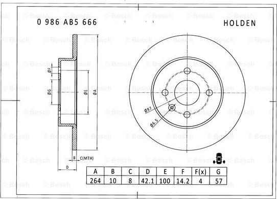 BOSCH 0 986 AB5 666 - Bremžu diski autodraugiem.lv