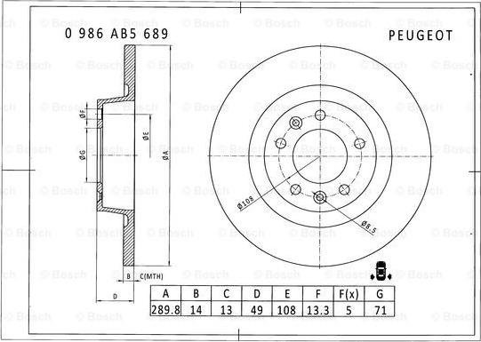 BOSCH 0 986 AB5 689 - Bremžu diski autodraugiem.lv