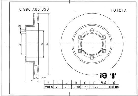 BOSCH 0 986 AB5 393 - Bremžu diski autodraugiem.lv