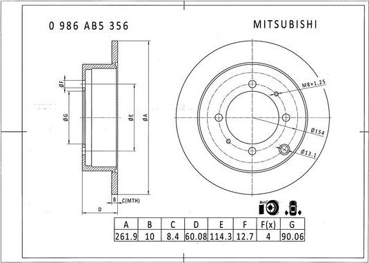 BOSCH 0 986 AB5 356 - Bremžu diski autodraugiem.lv