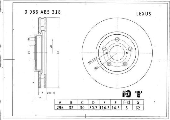 BOSCH 0 986 AB5 318 - Bremžu diski autodraugiem.lv