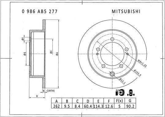 BOSCH 0 986 AB5 277 - Bremžu diski autodraugiem.lv