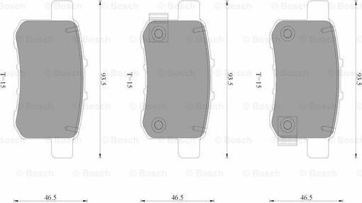 BOSCH 0 986 AB3 524 - Bremžu uzliku kompl., Disku bremzes autodraugiem.lv