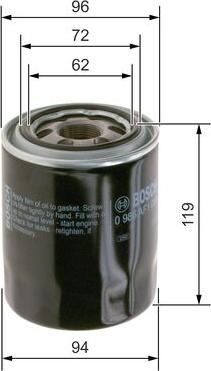 BOSCH 0 986 AF1 080 - Eļļas filtrs autodraugiem.lv