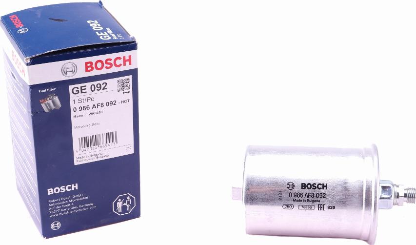 BOSCH 0 986 AF8 092 - Degvielas filtrs autodraugiem.lv