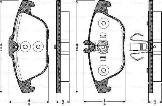 BOSCH 0 986 TB3 049 - Bremžu uzliku kompl., Disku bremzes autodraugiem.lv