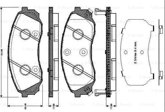 BOSCH 0 986 TB3 043 - Bremžu uzliku kompl., Disku bremzes autodraugiem.lv