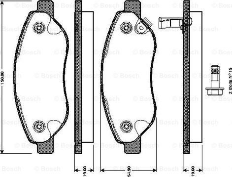 BOSCH 0 986 TB3 055 - Bremžu uzliku kompl., Disku bremzes autodraugiem.lv