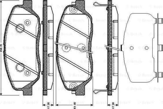 BOSCH 0 986 TB3 002 - Bremžu uzliku kompl., Disku bremzes autodraugiem.lv