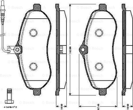 BOSCH 0 986 TB3 015 - Bremžu uzliku kompl., Disku bremzes autodraugiem.lv