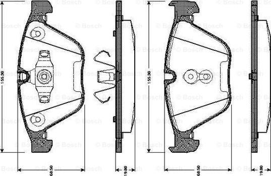 BOSCH 0 986 TB3 033 - Bremžu uzliku kompl., Disku bremzes autodraugiem.lv