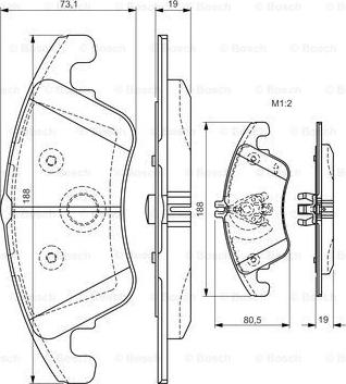 BOSCH 0 986 TB3 152 - Bremžu uzliku kompl., Disku bremzes autodraugiem.lv