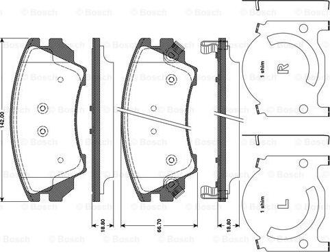 BOSCH 0 986 TB3 107 - Bremžu uzliku kompl., Disku bremzes autodraugiem.lv