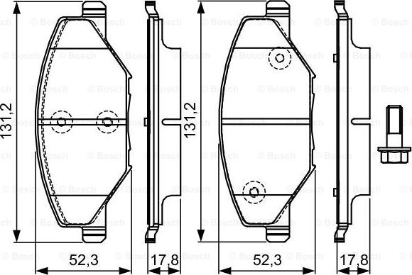 BOSCH 0 986 TB3 220 - Bremžu uzliku kompl., Disku bremzes autodraugiem.lv