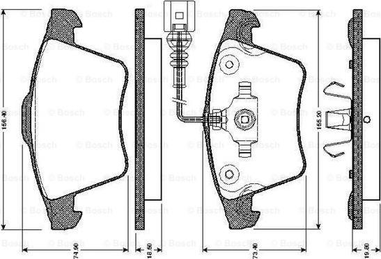 BOSCH 0 986 TB2 922 - Bremžu uzliku kompl., Disku bremzes autodraugiem.lv