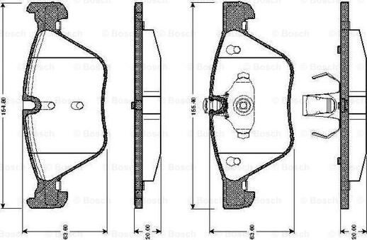 BOSCH 0 986 TB2 466 - Bremžu uzliku kompl., Disku bremzes autodraugiem.lv