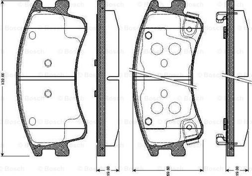 BOSCH 0 986 TB2 437 - Bremžu uzliku kompl., Disku bremzes autodraugiem.lv