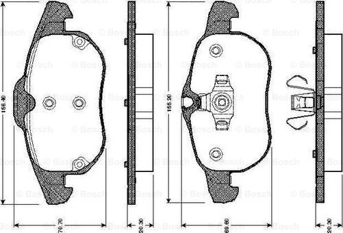 BOSCH 0 986 TB2 421 - Bremžu uzliku kompl., Disku bremzes autodraugiem.lv