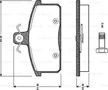 BOSCH 0 986 TB2 503 - Bremžu uzliku kompl., Disku bremzes autodraugiem.lv