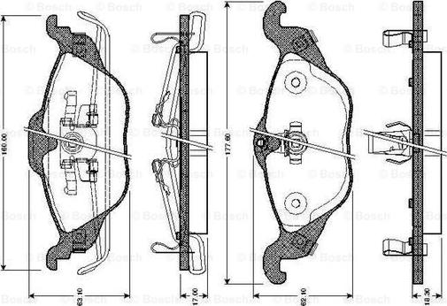 BOSCH 0 986 TB2 044 - Bremžu uzliku kompl., Disku bremzes autodraugiem.lv