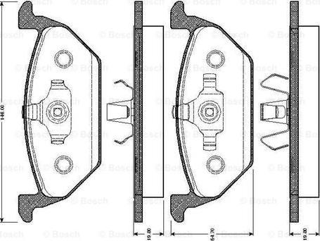 BOSCH 0 986 TB2 040 - Bremžu uzliku kompl., Disku bremzes autodraugiem.lv