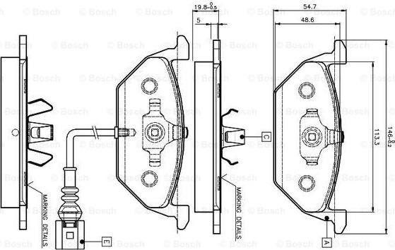 BOSCH 0 986 TB2 041 - Bremžu uzliku kompl., Disku bremzes autodraugiem.lv