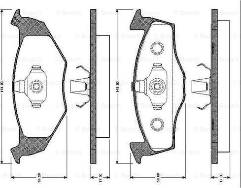 BOSCH 0 986 TB2 036 - Bremžu uzliku kompl., Disku bremzes autodraugiem.lv