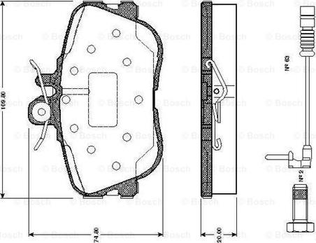 BOSCH 0 986 TB2 024 - Bremžu uzliku kompl., Disku bremzes autodraugiem.lv