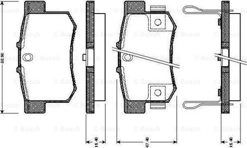 BOSCH 0 986 TB2 180 - Bremžu uzliku kompl., Disku bremzes autodraugiem.lv