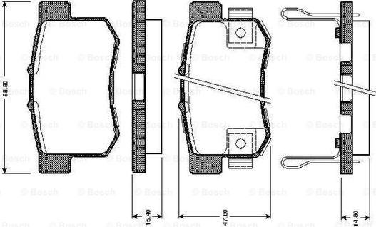 BOSCH 0 986 TB2 182 - Bremžu uzliku kompl., Disku bremzes autodraugiem.lv