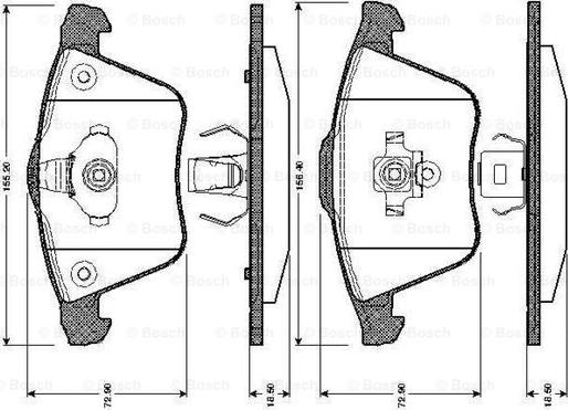 BOSCH 0 986 TB2 850 - Bremžu uzliku kompl., Disku bremzes autodraugiem.lv