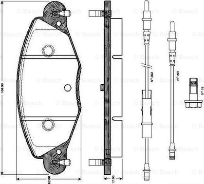 BOSCH 0 986 TB2 398 - Bremžu uzliku kompl., Disku bremzes autodraugiem.lv